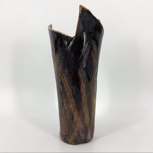 Originals by Judy Handmade Tapered Porcelain Vessel with Asymmetrical Mouth